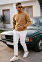 Caramel Plain Sleeve Regular Men's Sweatshirt - 4