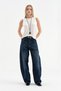 Women's Balloon Fit Design Jeans with Lace-Up Detail on the Back - 3