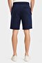 Men Brand Logo Basic Shorts, Navy - 4