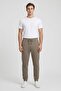 Boss Men Regular Fit Plain Sweatpants, Taupe - 2