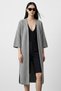 Moya Soft Textured Comfortable Fit Fakir Sleeve Slit Detailed Long Knitwear Women's Cardigan & Jacket & Hijab Cardigan - Gray - 3