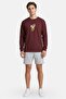 Men Crew Neck Long Sleeve Graphic Print T-Shirt, Dark Maroon - 2