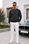 Smoked Plain Sleeve Regular Men's Sweatshirt - 4