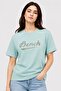 Women Crew Neck Short Sleeve Embroidered Logo T-Shirt, Sage Green