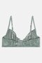 Women Textured Non Padded Bra, Sage Green - 2