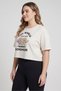 Women Sportswear Fit Short Sleeve Outdoor Crop Top, Off White - 3