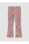 Pink Floral Spanish Flare Girls Leggings - 4