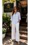Women's Casual Shirt with Lace Detail and Pockets - 3