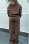 Women's Brown Tracksuit Set (Sweatshirt & Sweatpants) (80% Cotton) - 4