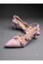 Women's Pink Patent Leather Double Strap Buckle Detailed Stiletto Classic Thin Heeled Shoes - 2