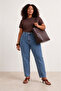 Women's Plus Size Blue Mom Jeans - 2