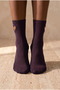 Women's Heart Window Socks Dark Purple - 2