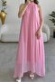 Lace-Detail Halter Neck Long Dress Pes3438 - 2
