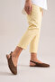 Women's Blunt Toe Open Back Strappy Mary Jane Ballerinas Efisa Light Brown Suede - 6