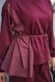 Women's Parachute Detail Waist Tie Set Burgundy - 5
