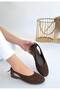 Eloven Women's Brown Knitted Detail Casual Comfortable Ballerinas - 2