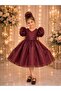Girl's Bowknot Balloon Sleeve Puffy Evening Dress – Special Occasion and Event Dress