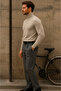 Men's Premium High-Neck Cream Knit Sweater - 2