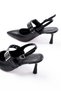 Zri̇n-260 Premium Black Daily Open Back Heeled Shoes with Buckle 9 cm - 6