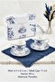 Nihal 2-Person Porcelain Turkish Coffee Cup Set 90 Cc - Blue Floral Footed Coffee Cup Set - 2