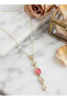 Brass Chain Pink Gold Color Zircon Stone Y Necklace