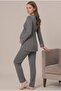 Women's Smoked Lace Buttoned Maternity Pajama Set for Easy Breastfeeding - 4