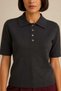 Premium Women's Polo Collar Soft Textured Knitwear Blouse, Size S m L Fitted - 7