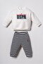 Baby Boy Printed White Long Sleeve Pajama Set Usb3162-C-V1