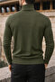 Men's Trendy Winter High-Neck Khaki Knit Sweater - 4