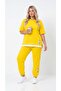 Women's Plus Size Short Sleeve Tracksuit Set with Side Label Detail 8270-26 - 2