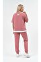 Women's Plus Size Short Sleeve Tracksuit Set with Side Label Detail 8270-26 - 3