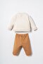 Baby Boy Printed Cream Long Sleeve Pajama Set Usb3173-C-V2 - 4