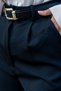 Women's Black Classic High Waist Belted Shorts - 5