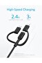 كابل من أنكر بطول 3 قدم نوع USB ثلاثة في واحد متوافق مع الهواتف الذكية - 5