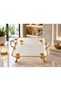 Square Presentation Decorative Serving Tray with Gold Detailing on the Feet and Handles