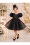 Girl's Bowknot Balloon Sleeve Puffy Evening Dress – Special Occasion and Event Dress