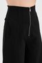Women's High Waist Trousers with Zipper Detail on the Front and Elastic Design on the Back - 5