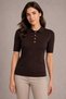 Premium Women's Polo Collar Soft Textured Knitwear Blouse, Size S m L Fitted - 2