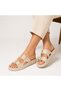 Gold Buckle Detailed Thick Sole Daily Comfortable Slippers