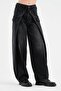 Women's Balloon Fit Design Jeans with Folded Front Detail and Side Pockets