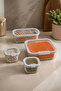 Livia Gray 4-Piece Modular Glass Storage Container Set