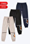 Boys' 3-Piece Striped Detailed Printed Double Pocket Sweatpants