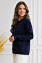 Hearted Knitwear Cardigan N3219 Navy Blue - 2