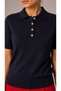 Premium Women's Polo Collar Soft Textured Knitwear Blouse, Size S m L Fitted - 5