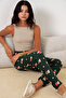 Women's Patterned Pajama Bottoms 1553 - A. Emerald Green