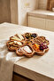 7-Compartment Premium Acacia Wood Flower and Heart Presentation Plate 30 cm Breakfast Deli Serving Plate, Board - 4