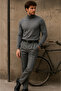 Men's Premium High-Neck Anthracite Knitwear Sweater - 5