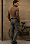 Men's Premium High-Neck Brown Knit Sweater - 2