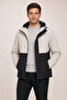 Men's Stone Black Zippered Water Resistant Hooded Windbreaker & Raincoat - 4