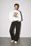 Ecru Oversize Printed Women's Sweatshirt - 2
